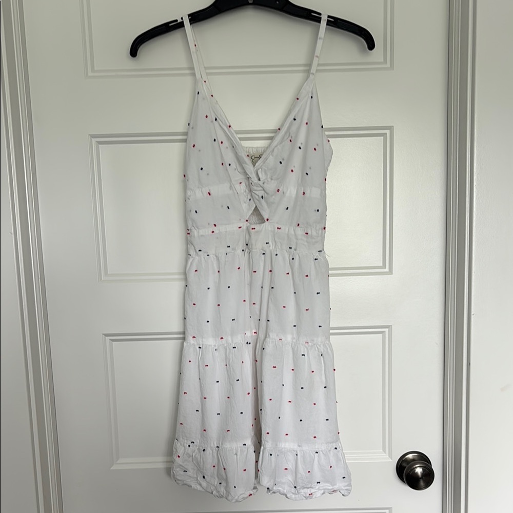 Jessica Simpson White Garment with Red and Blue Accents